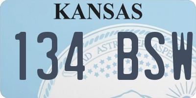 KS license plate 134BSW