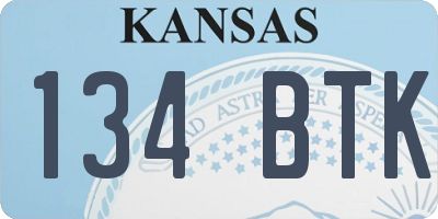 KS license plate 134BTK