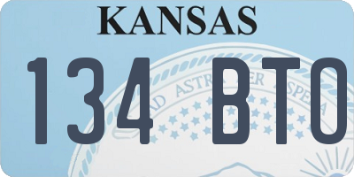 KS license plate 134BTO