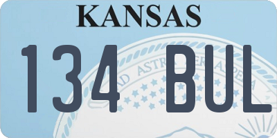 KS license plate 134BUL