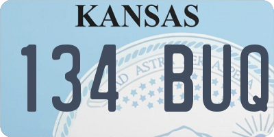 KS license plate 134BUQ