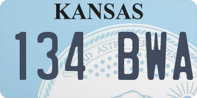 KS license plate 134BWA