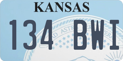 KS license plate 134BWI