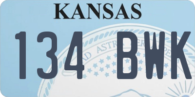 KS license plate 134BWK