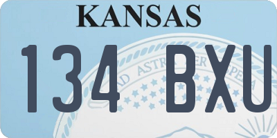 KS license plate 134BXU