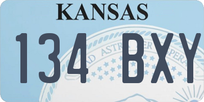 KS license plate 134BXY