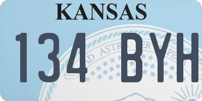 KS license plate 134BYH