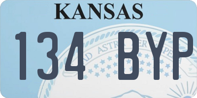 KS license plate 134BYP