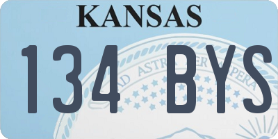 KS license plate 134BYS