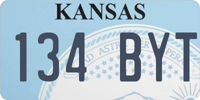 KS license plate 134BYT