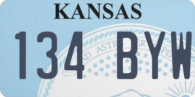 KS license plate 134BYW