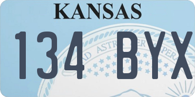KS license plate 134BYX