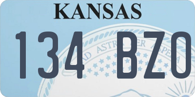 KS license plate 134BZO