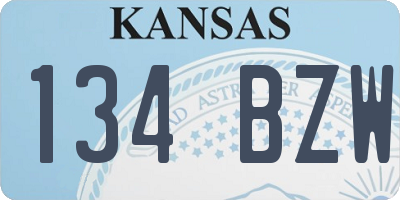 KS license plate 134BZW
