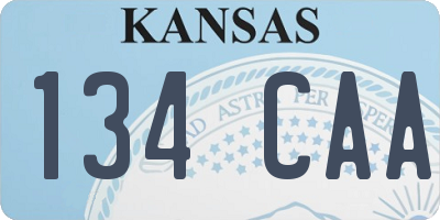 KS license plate 134CAA