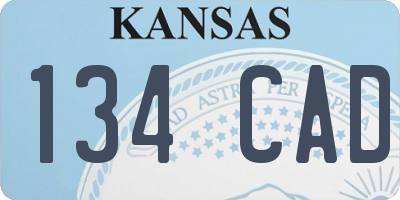 KS license plate 134CAD