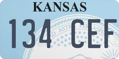 KS license plate 134CEF