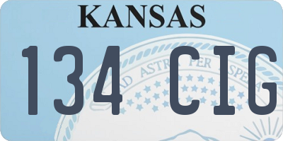 KS license plate 134CIG
