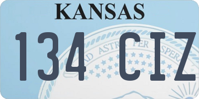 KS license plate 134CIZ