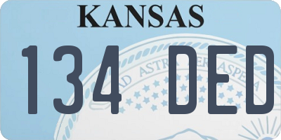 KS license plate 134DED