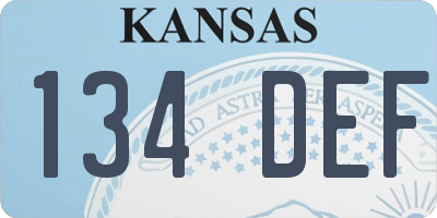 KS license plate 134DEF