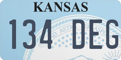 KS license plate 134DEG