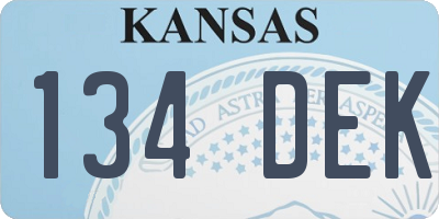 KS license plate 134DEK