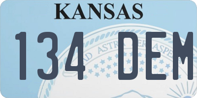 KS license plate 134DEM