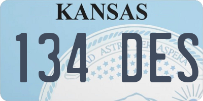 KS license plate 134DES