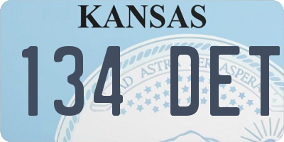 KS license plate 134DET