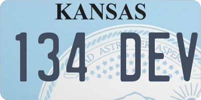 KS license plate 134DEV