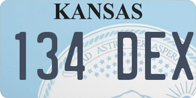 KS license plate 134DEX
