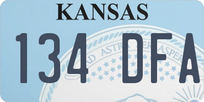 KS license plate 134DFA