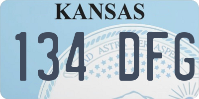 KS license plate 134DFG