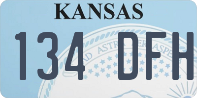 KS license plate 134DFH