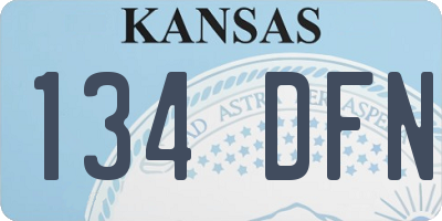 KS license plate 134DFN