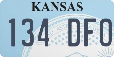 KS license plate 134DFO
