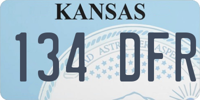 KS license plate 134DFR