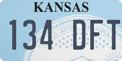 KS license plate 134DFT