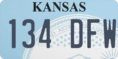 KS license plate 134DFW