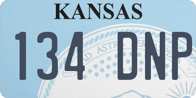 KS license plate 134DNP