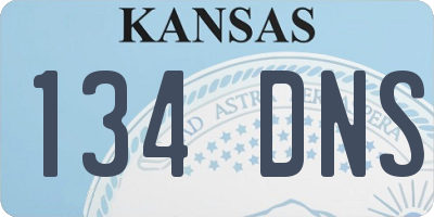 KS license plate 134DNS