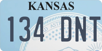 KS license plate 134DNT