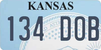 KS license plate 134DOB