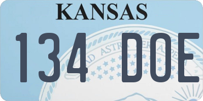 KS license plate 134DOE