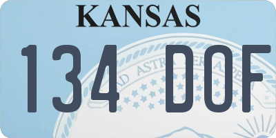 KS license plate 134DOF