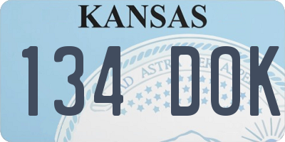 KS license plate 134DOK