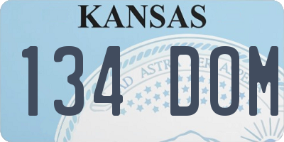 KS license plate 134DOM
