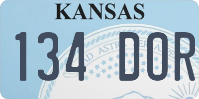 KS license plate 134DOR