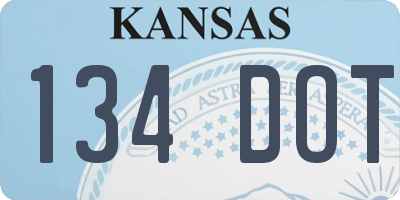 KS license plate 134DOT